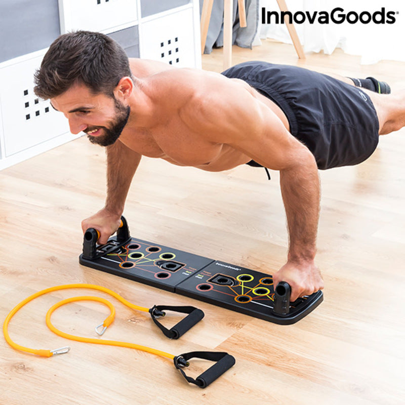 Push-Up Board with Resistance Bands and Exercise Guide Pulsher