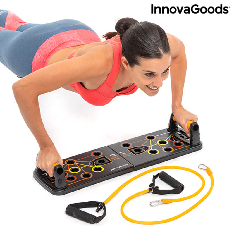 Push-Up Board with Resistance Bands and Exercise Guide Pulsher