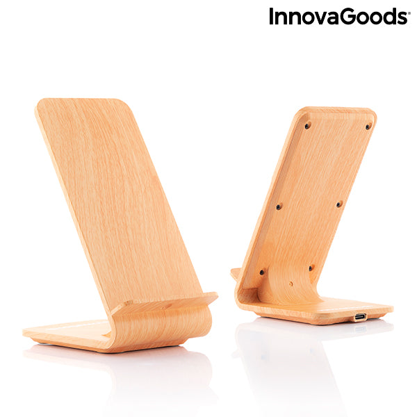 Wood Effect Wireless Charger with Stand Qistan InnovaGoods