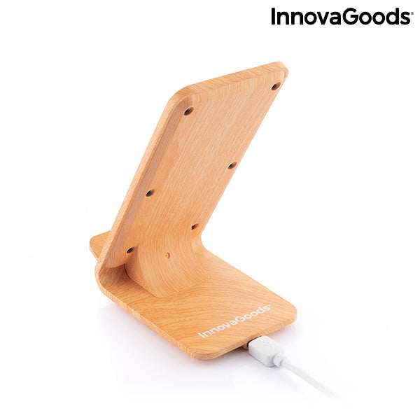 Wood Effect Wireless Charger with Stand Qistan InnovaGoods