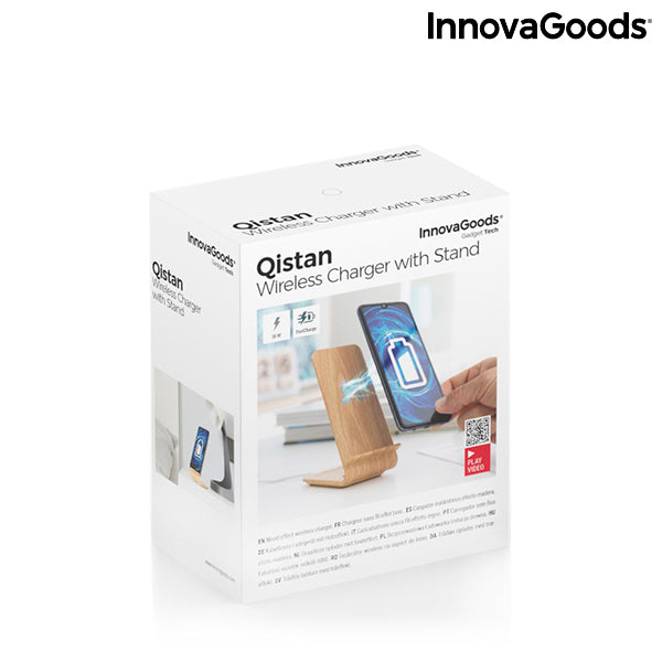 Wood Effect Wireless Charger with Stand Qistan InnovaGoods